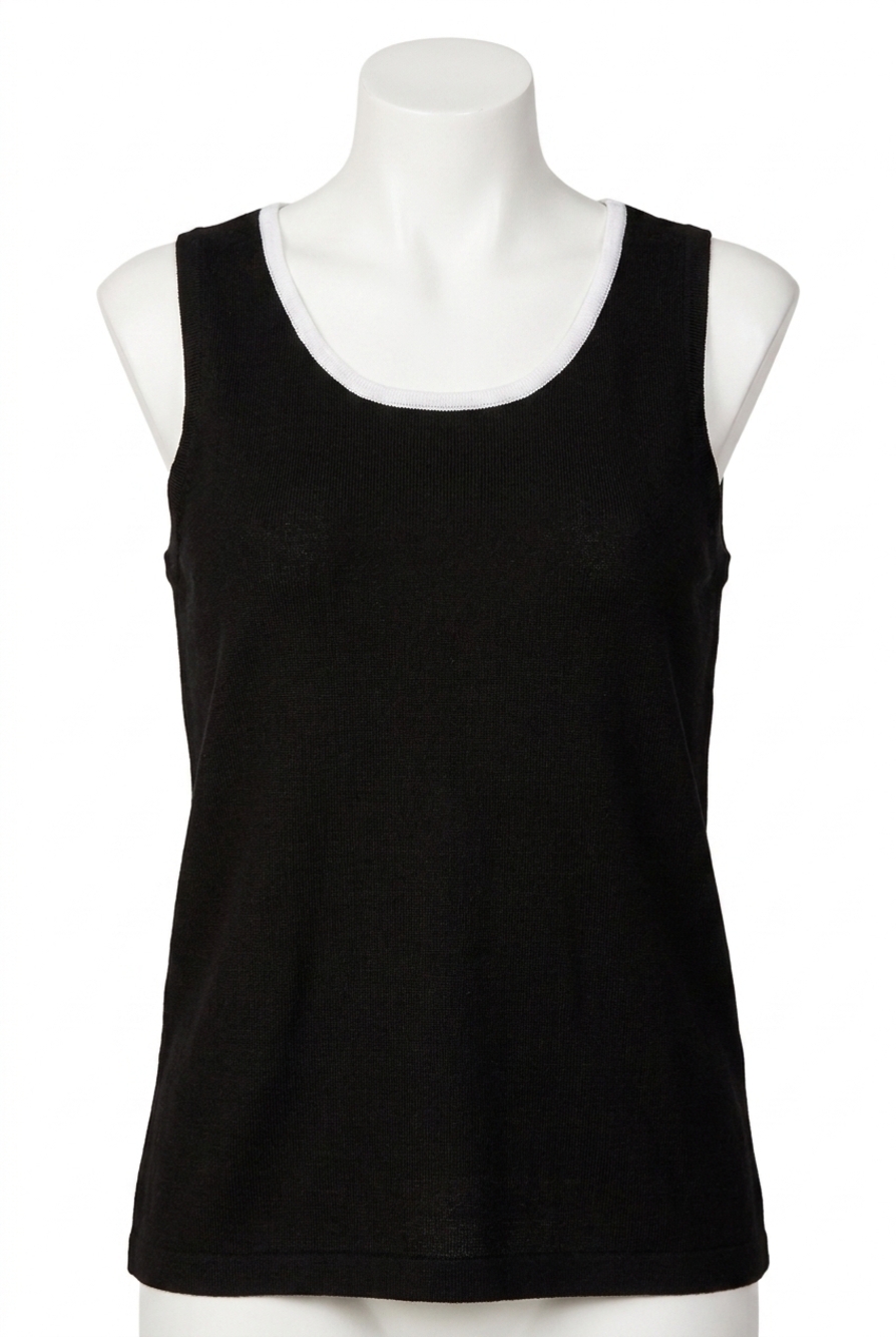 NEW ANGEL contrast tank in black/white
